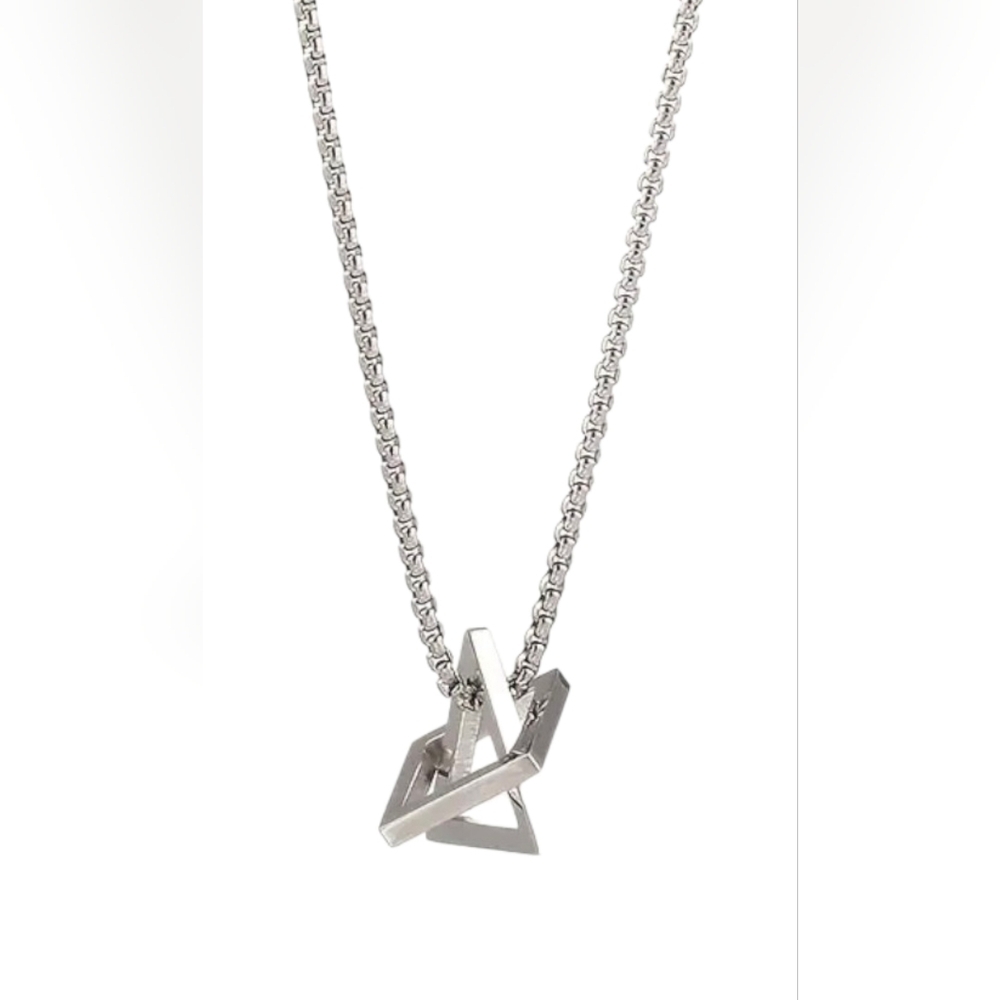 New Stainless Steel Geometric Pendant Necklace Triangle/square